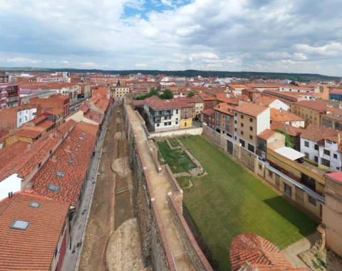 Vista aérea de la excavación en la calle Carreras de León